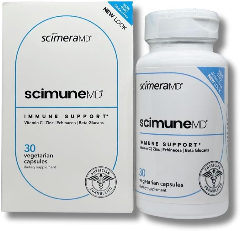 ScimeraMD® Scimune Immune Support Supplement with çinko, Quercetin, Echinacea ve Wellmune® Beta Glucan, 30 CT