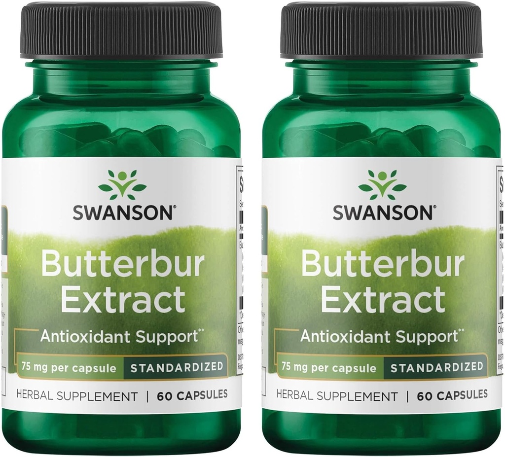 Swanson Butterbur Ekstraksiyon - Standart 75 mg 60 Caps (2 Pack)