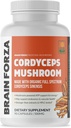 Beyin Forza Organik Cordyceps Capsules - Cordyceps Sinensis Mushroom Low-Oxygen Amerika Birleşik Devletleri, Non-GMO, Vegan, Organik, 90 Capsules