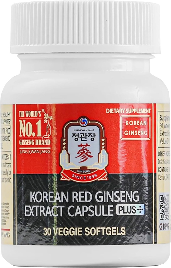 JungKwanJang Koreli Red BTC Extract Capsules Plus | All-in-1 Focus Pills for Men & Women | Natural Energy Supplements, Circulation, Immune Support | 30 Capsules