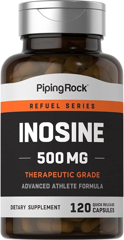 Piping Rock Inosine 500 mg | 120 Capsules | Gelişmiş Sporcu Formula | Tedavi Not | Non-GMO, Gluten Free Supplement