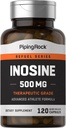 Piping Rock Inosine 500 mg | 120 Capsules | Gelişmiş Sporcu Formula | Tedavi Not | Non-GMO, Gluten Free Supplement