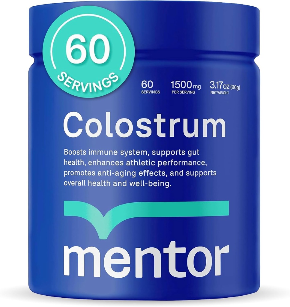 Mentor Colostrum Powder Supplement for Humans - Organic Bovine Colostrum Supplement for Gut Health, Hair Growth, Beauty, and Immune Support - Colostrum Protein