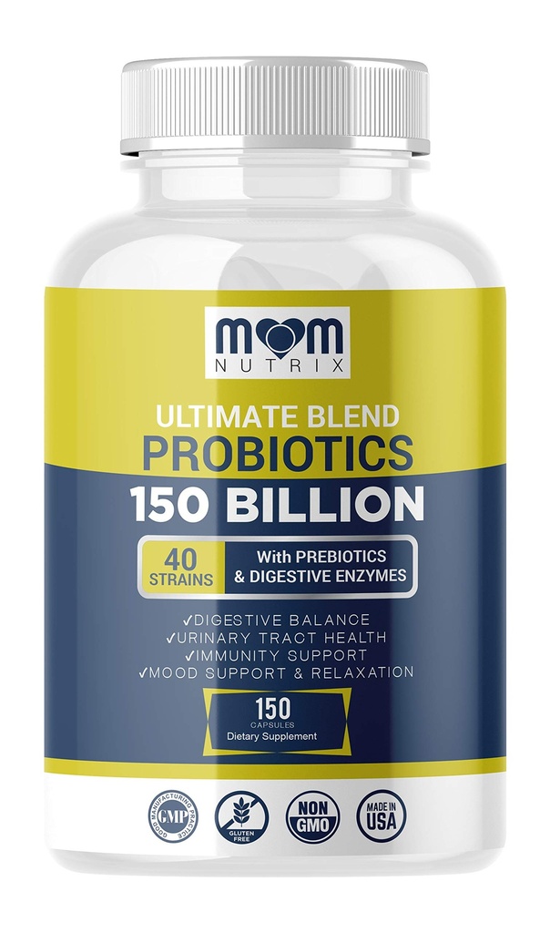 Probiyotikler 150 Milyar CFU - Kadınlar için 40 Strain Probiyotikler, Erkekler ve Yetişkinler için Probiyotikler - Organik Prebiyotik ile Raf Stable Probiyotik - 150 Capsules - ABD'de Yapılan
