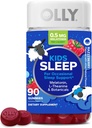 OLLY Kids Sleep Gummy, Occasional Sleep Support, 0,5 mg Melatonin, L Theanine, Chamomile ve Lemon Balm Extracts, Childrens Chewable Supplement, Raspberry Flavor - 90 Kont
