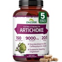 Zazzee Extra Strength Artichoke 20:1 Extract, 5% Caffeoylquinic Acid, 150 Vegan Capsules, 5 Month Supply, Cynara Scolymus, Digestive & Liver Detox Support, Herbal Supplement, Non-GMO, Made in the USA