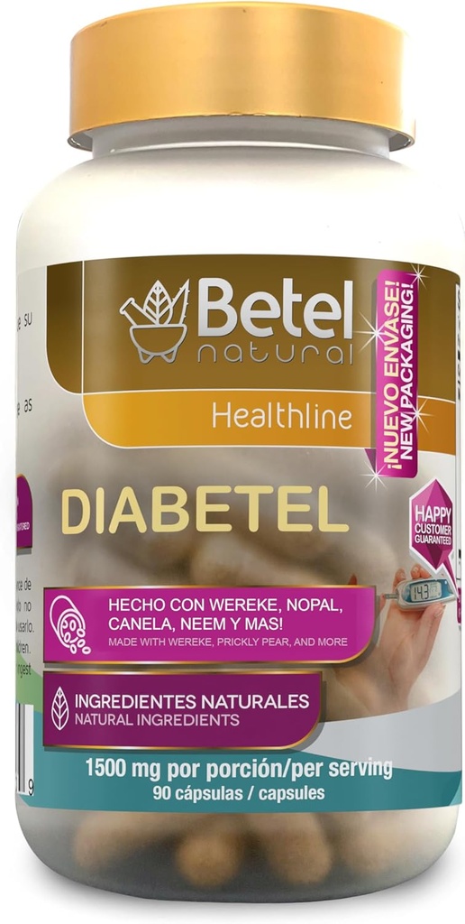 Betel Natural tarafından Diabetel Capsules - Soporte Natural para el Diabetel - 90 Capsules