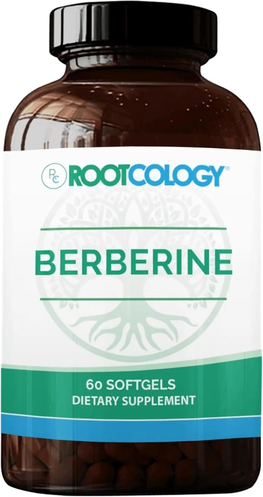 Rootcology Dr. Izabella Wentz | Berberine | Plant Alkaloid Berberine | Plant-Derived Cardiovasular Desteği | 60 Softgels