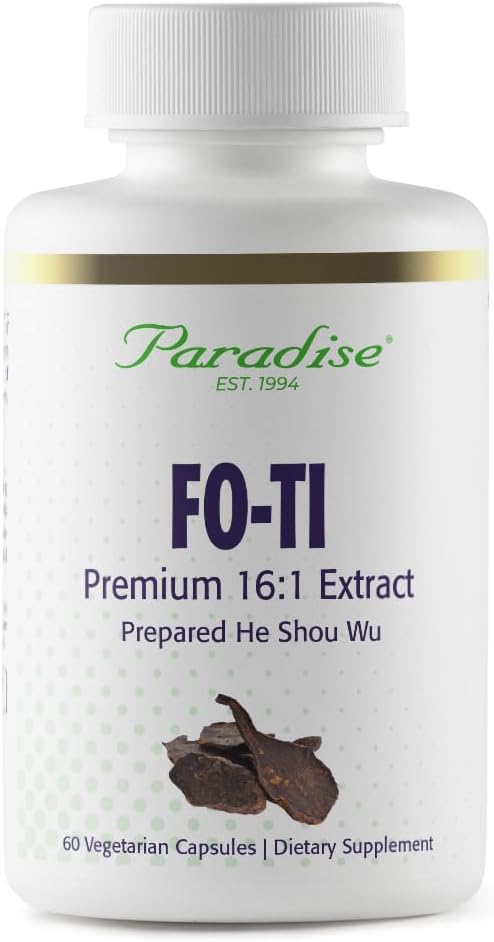 Paradise Herbs Fo-Ti He Shou Wu Root Extract, Premium 16:1 Saç ve Skin Health için alıntı, Gluten Free, 60 Vegetarian Capsules