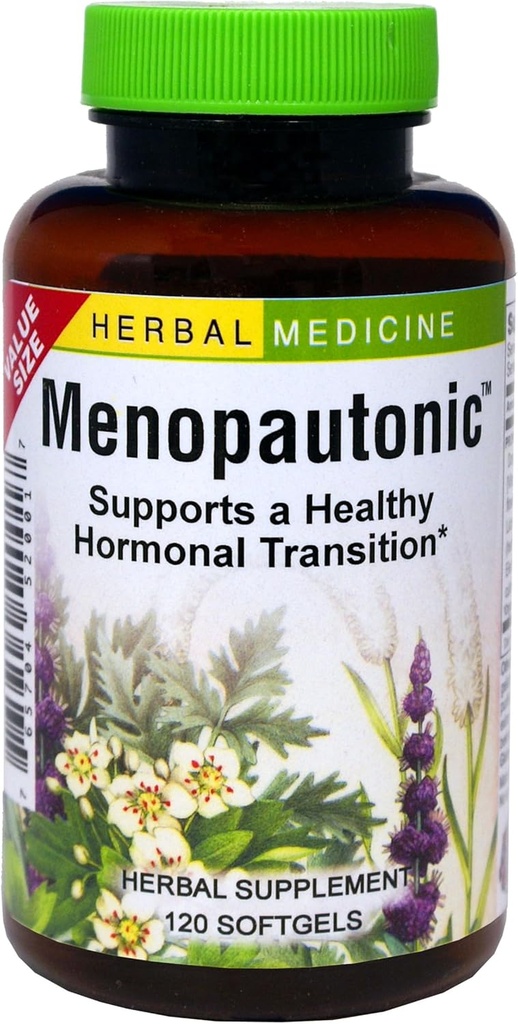 Herbs Etc. Menopautonic Softgels - Kadınlar için Temel Tamam - Hormonal Geçiş Desteği Tamam - Dong Quai & Motherwort - 120 Softgels (120 servis)
