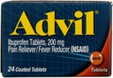 Advil Ibuprofen Pain Reliever/Fever Function, 200 mg Kaplamalar - 24 ct, 2 Paket