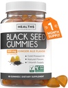 Black Seed Oil Gummies - Natural Ginger Ale Flavor (Non-GMO & Vegan) Cold-Pressed Nigella Sativa Producing Pure Black Cumin Tohum Yağı - 500 mg Per 2 Gummy