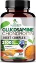 Γλυκοσαμίνη Chondroitin MSM 2100mg Complex - Κοινό συμπλήρωμα υποστήριξης για την κοινή κινητικότητα & άνεση για άνδρες και γυναίκες με Turmeric & Boswellia, τριπλή δύναμη Συμπληρώματα γλυκοζαμίνης - 240 κάψουλες