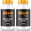 (2 Pack) Beyin Actives Capsules – Daily Support Formula, Focus, Alertness ve Concentration | Easy-to- Take Pills for daily Wellness (120 Capsules)