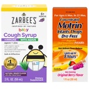 Motrin ve Zarbee's Essentials for Infants Infants' Yoğun Sıvı Tıp Ibuprofen ve Zarbee's Baby Cough Sy Syrup + Immune with Organic Agave + çinko