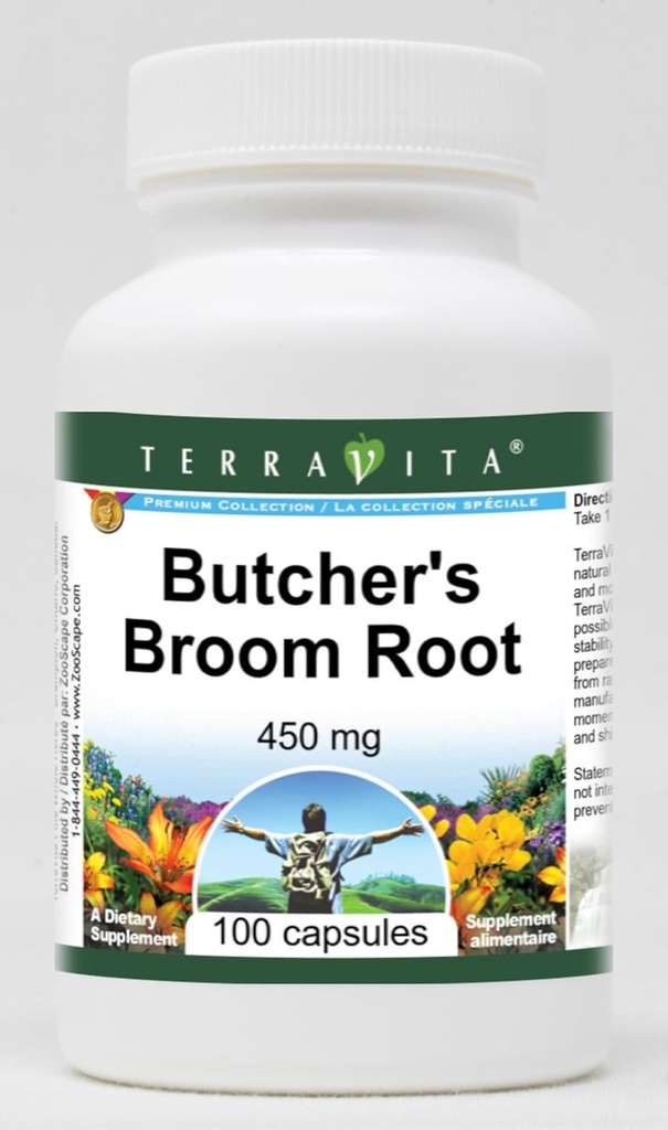 Butcher's Broom Root - 450 mg (100 Capsules, ZIN: 510880 - 3 Pack