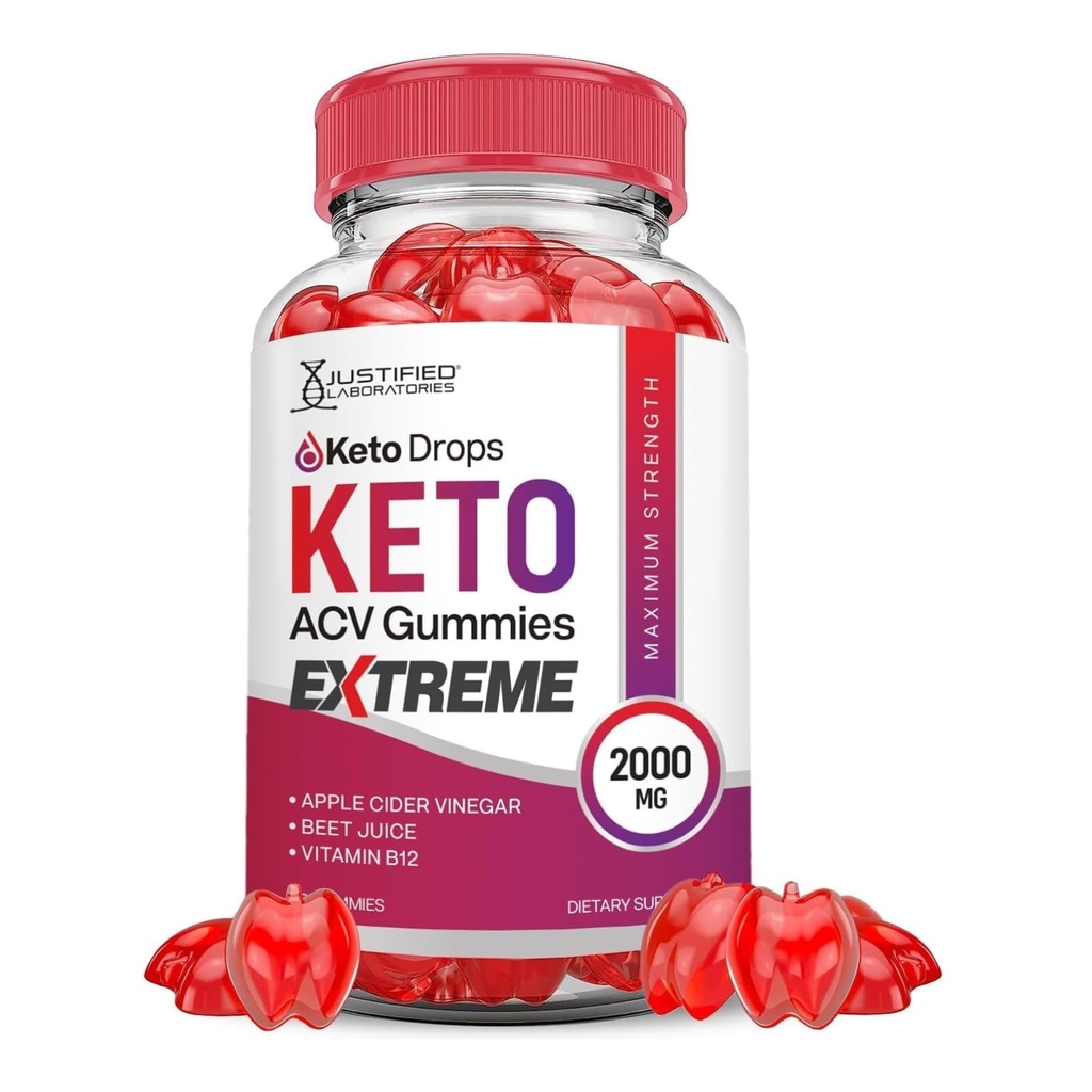 Justified Laboratories Keto Drops Keto ACV Gummies Extreme 2000MG Keto Drops Keto Gummies Advanced Formula Μηλίτης Ξίδι μήλου με Ρόδι Σκόνη χυμού τεύτλων B12 Vegan Non GMO 60 Gummys