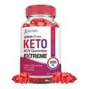 Justified Laboratories Keto Drops Keto ACV Gummies Extreme (2000 mg) - 60 Count - Formulated with Apple Cider Vinegar, Folate & Vitamin B12 - Non-GMO, Vegan, Gluten Free - 30 Servings