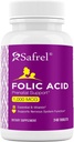 Safrel Folic Asit 1000 mcg (1 mg) - B9-240 Tabletler, Fetal Development, Red Blood Hücre Üretimi, Hücre ve Neural Development | Non-GMO, Vegan