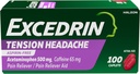 Excedrin Tension Κεφαλαλγία Αρωγή, Acetamophen 500mg, Καφεΐνη 65mg, Πόνος Reliever, Ασπιρίνη-ελεύθερος, 100 Count