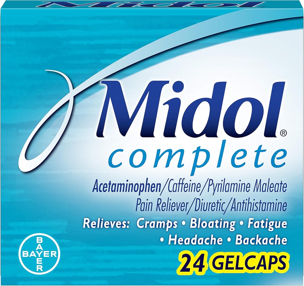 Midol Menstrl Glcap Μέγεθος 24s Midol Μέγιστη δύναμη Εμμηνόρροια Πλήρης ανακούφιση του πόνου