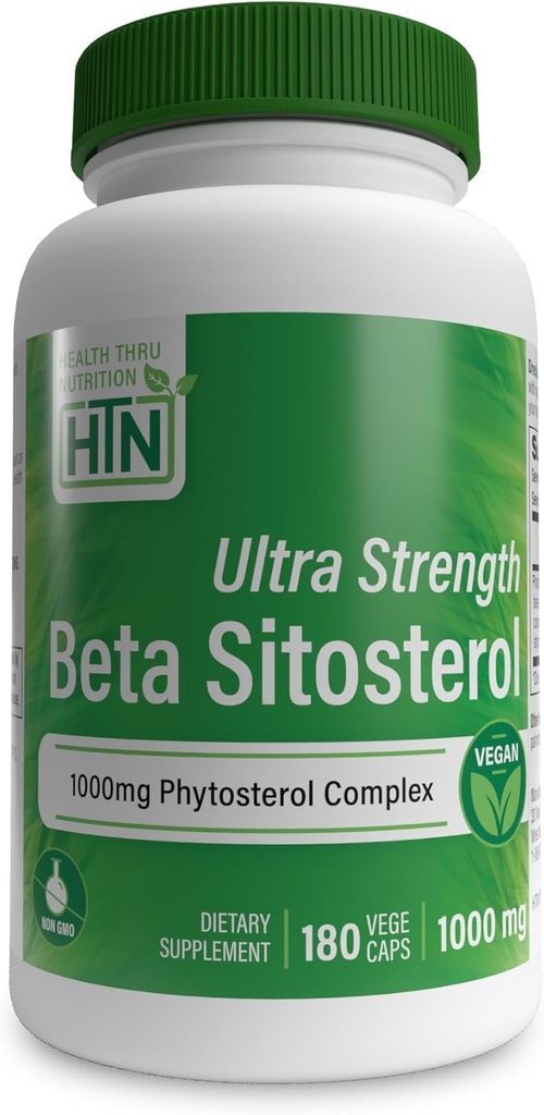 Sağlık Thru Beslenme Ultra Güçlü Beta Sitosterol | 1.000 mg Phytosterols Kompleksi 400 mg Beta | Non-GMO Vegan (180 $)