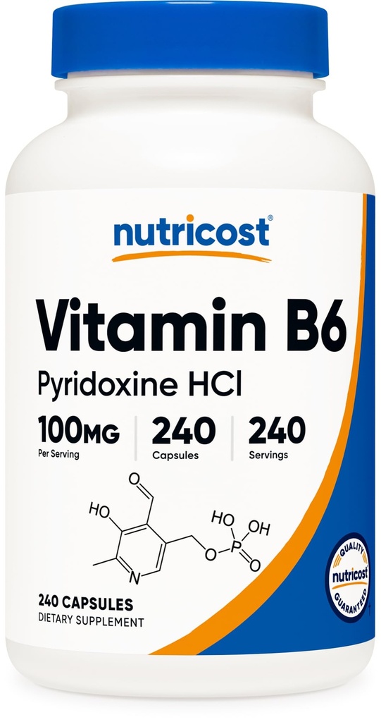 Nutricost Vitamin B6 (Pyridoksie HCl) 100 mg, 240 Capsules