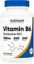 Nutricost Vitamin B6 (Pyridoksie HCl) 100 mg, 240 Capsules
