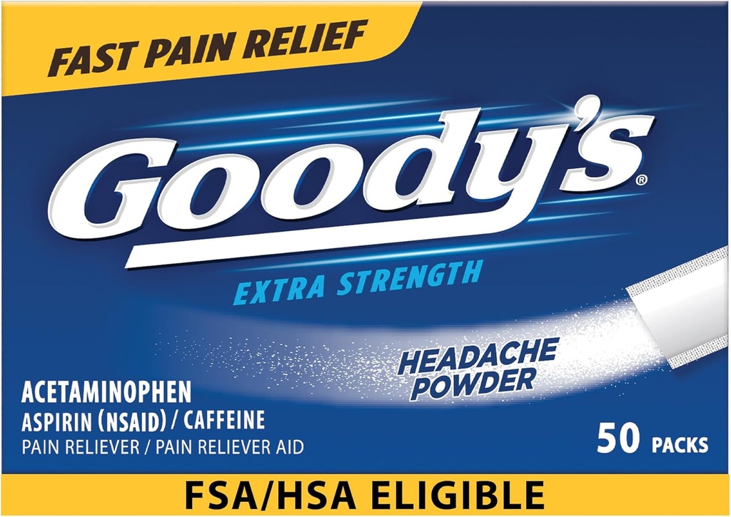 Goody's Pain Relief Tozs, Extra Strength Headache Toz, 50 ct (köprü 1)