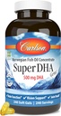 Carlson Super DHA Gems - 500 mg DHA Συμπληρώματα, 640 mg Λιπαρά Οξέα, Νορβηγικό Πυκνό ιχθυέλαιο, Wild-Caught, Βιώσιμα πηγασμένα κάψουλες ιχθυελαίου, 240 Softgels