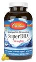 Carlson Super DHA Gems - 500 mg DHA Supplements, 640 mg Fatty Asits, Norveç Fish Oil Machinery, Wild-Caught, Sustainable Sourced Fish Oil Capsules, 240 Softgels