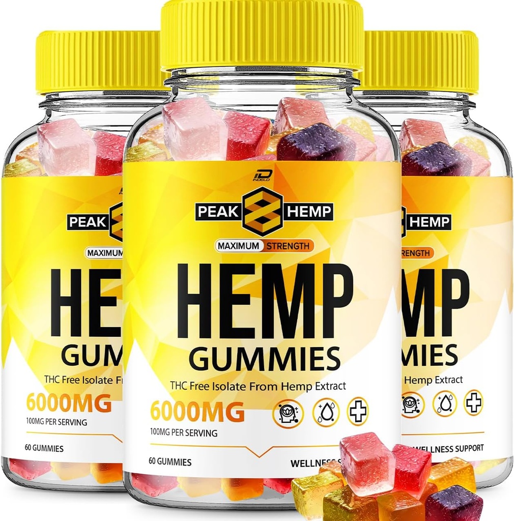 Peak 8 Hemp Gummies - Hemp Seed Extract Peak Sekiz Hemp Gummies Tinnitus Herbal Supplement, Health and Wellness Support, All Natural Peak Hemp Gummy (3 Pack - 180 Gummies)