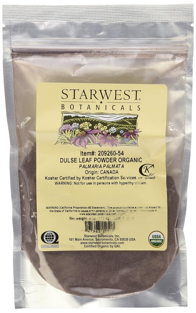Starwest Botaniks Organik Dulse Leaf Toz - 4 oz (113 g)
