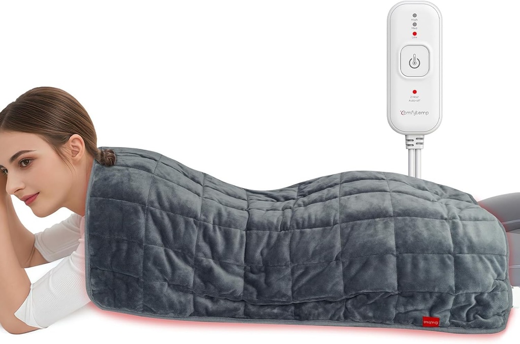 Comfytemp Kiloed Isıtma Pad 17" ×33" Back & Cramps, Ekstra Büyük Elektrikli Isı Pad, Doğum Günü Hediyeleri Anne Kadın Erkek Baba, Full Body Heated Pad, Deeper & Pain Relief Relief