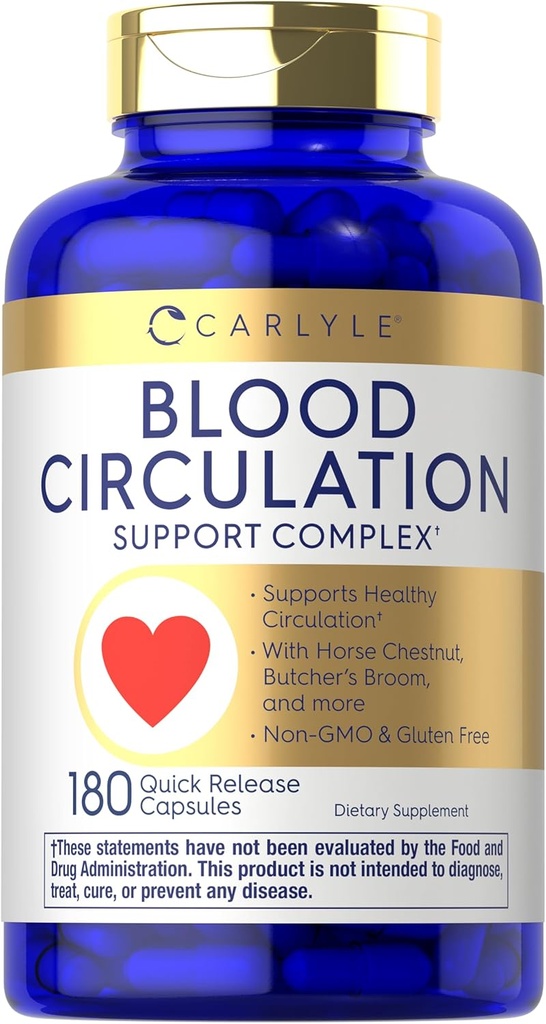 Carlyle Blood Circulation Supplement | 180 Capsules | Sağlıklı Circulation | Non-GMO, Gluten Free