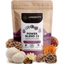 Power 15 Toz Mushroom Mix 100g | High Strength Extract Complex | With Lions Mane, Türkiye Tail, Cordyceps, Reishi, Chaga & Tremella | %20 Beta-D Glucans | Immunity & Vitality Support