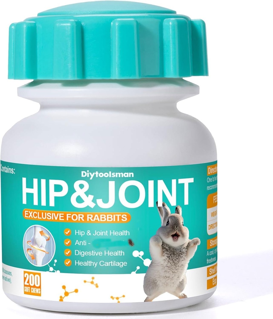 Ortak Destek Tavşanı, 200 Tablet, Glucosamine, Chondroitin ve MSM, Ortak Ağrı Yardımı, Kartilage Büyümesini Teşvik Etmek, Vet-Approved Science Formula