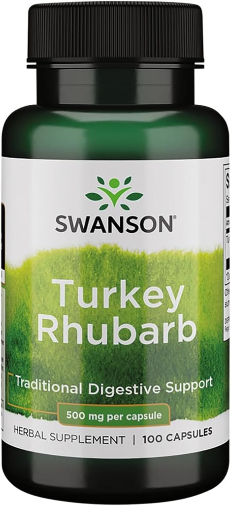 Swanson Türkiye Rhubarb - Geleneksel Herbal Supplement Digestive Support & Gastrointestinal Health - Natural Formula - (100 Capsules, 500 mg Her)