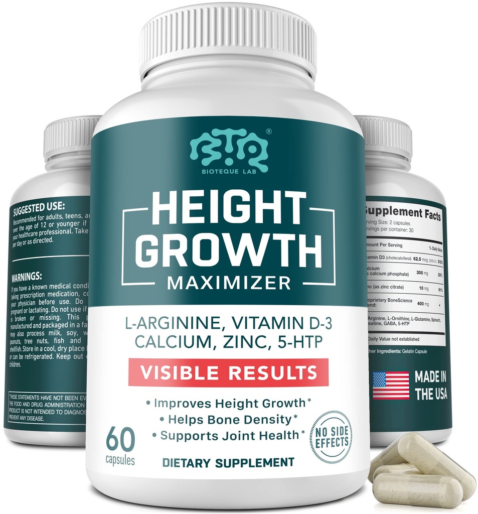 Üst Büyüme Maximizer, Dolce, D3 ve çinko Mix Pills, Çocuklar ve Gençler için Kemik Gelişimi Tamamlayıcısı, GMO-Free, Gluten-Free, ABD'de 60 Caps