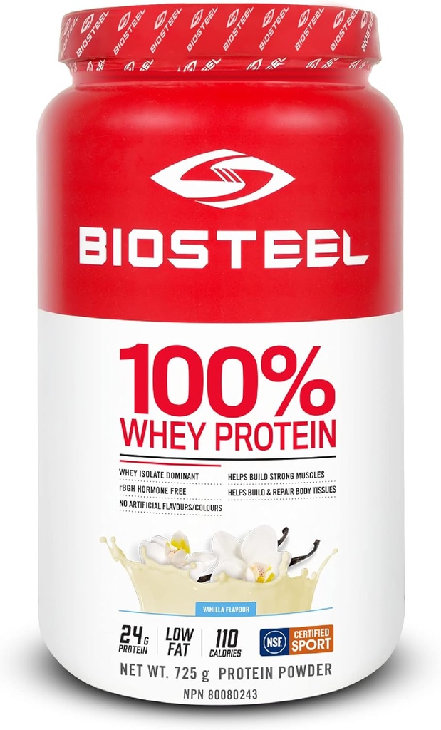 BioÇelik Spor Vanilla 100% Whey Protein Toz Supplement, rBGH Hormonları Ücretsiz & GMO Post Workout Formula, 25 Hizmet, 25.5 Ounces Pro Athletes, NSF for Sport