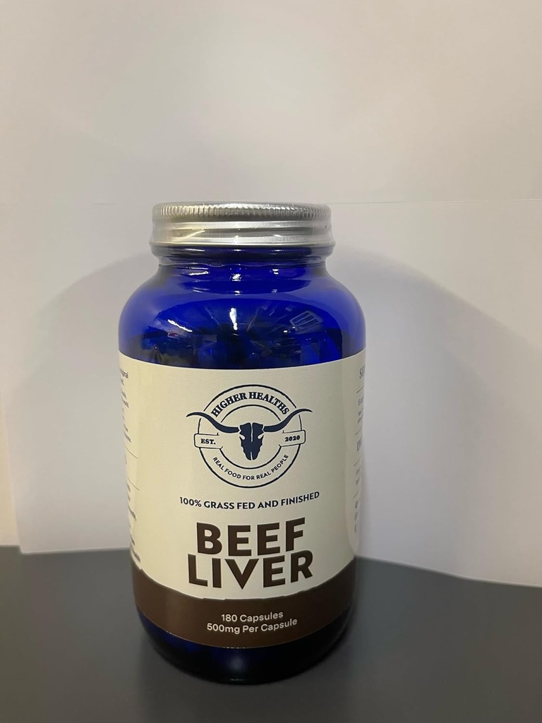 Grass Fed/Grass, Beef Liver Capsules,% 100 Pure, Keto Friendly, 180 Capsules