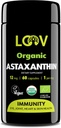 LOOV Doğal Organik Astaxanthin 12mg – 60 Günlük Supply – Max Strength Antioksi – Eye, Joint, Skin, Immunity – Microalgae – Non-GMO, Vegan, Sürdürülebilirlik