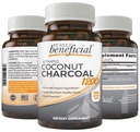 Aktif Coconut Charcoal 1200 mg, 180 Capsules - Digestive System, Bloating, Vegan (1bottle)