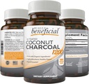 Aktif Coconut Charcoal 1200 mg, 180 Capsules - Digestive System, Bloating, Vegan (1bottle)