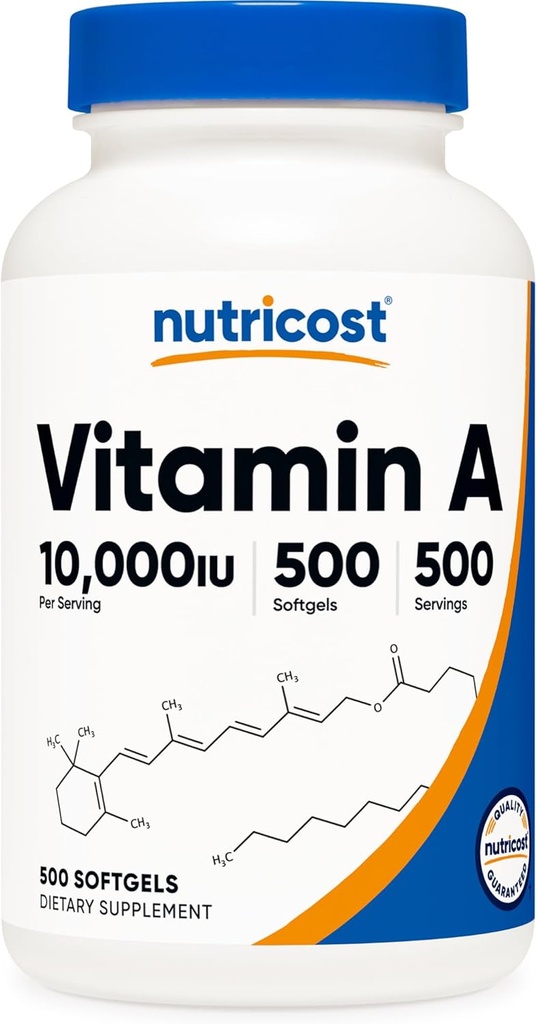 Nutricost Vitamin A 10,000 IU, 500 Softgel Capsules