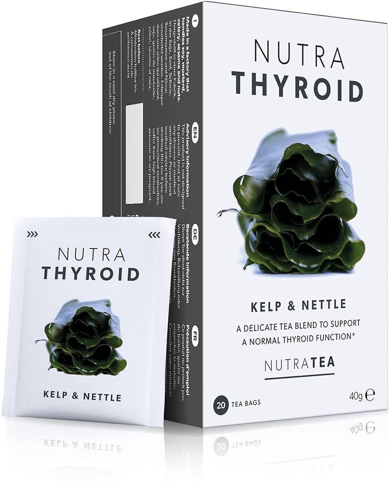 NUTRATHYROID - Tiroid Desteği Çay | Tiroid Sağlığı Çayı - Metabolizma ve Tiroid Fonksiyonunu Destekleyin - 40 En Geliştirmeli Çay Çantası - Nutra Tea - Herbal Tea - (2 Pack)