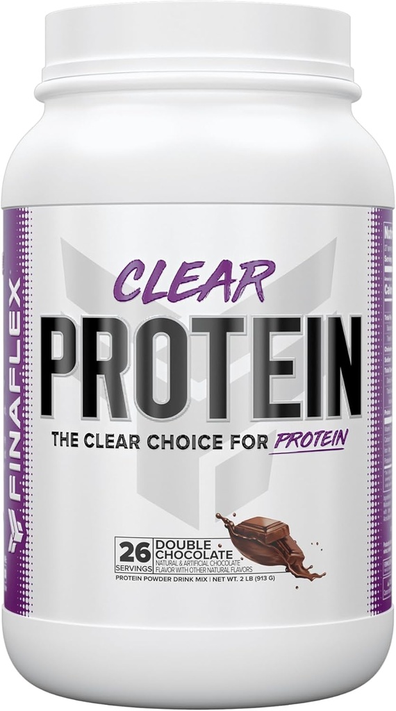 FINAFLEX Clear protein, Double Chocolate - 2 lb - Muscular Performans ve Büyümeyi Destekler - Sütshake-Like Taste - Low Carb, Low Fat & Gluten Free - 27 Hizmetler