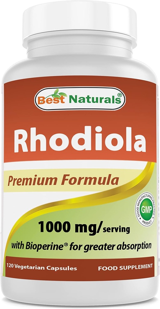 Best Naturals Rhodiola με Bioperine 1000mg σερβιρίσματος - 120 κάψουλες Veggie