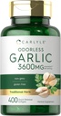 Carlyle Odorless Soft Softgels 3600 mg | 400 Kont | Allium Sativum Bulb | GMO, Gluten Free Supplement Supplement