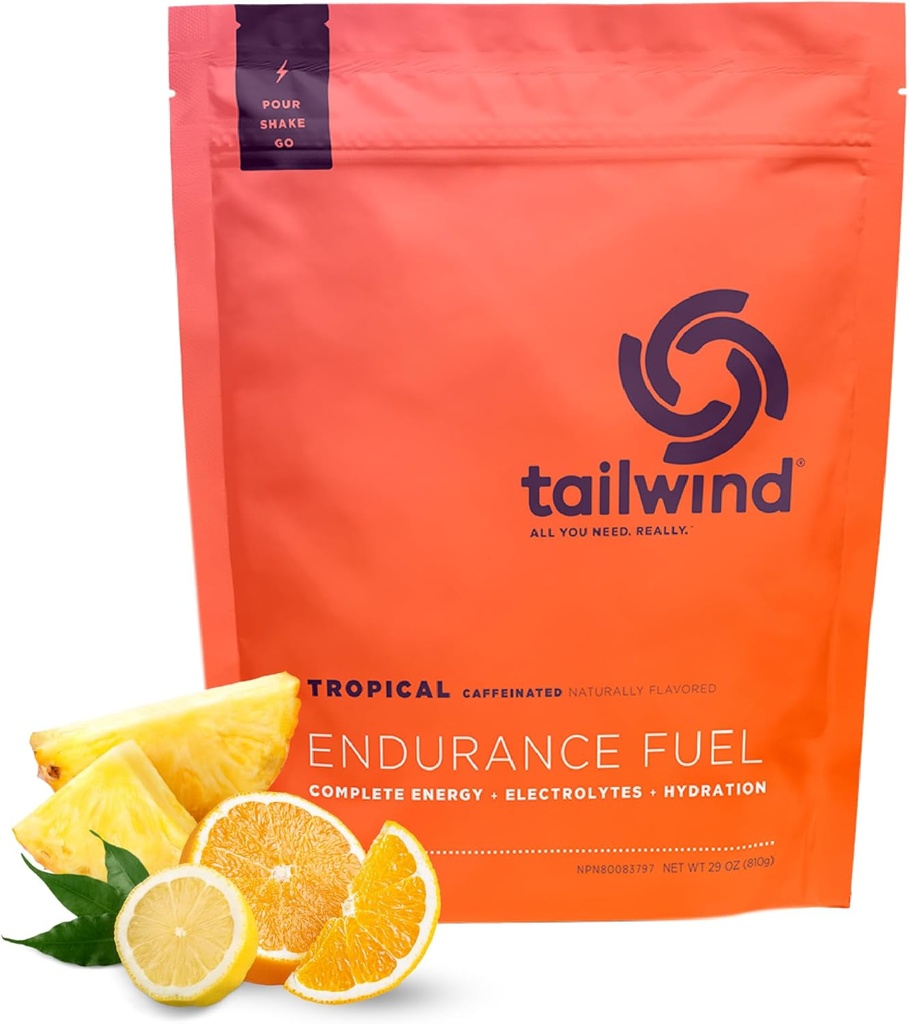 Tailwind Beslenme Endurance Yakıt, Carbohidrat & Electrolyte Sports Drink Mix Toz, Gluten-Free, Vegan, Tropikal Buzz, 30 Hizmet (Caffeinated)